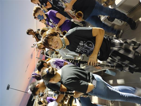 Little Rattler Night: Middle School students in football stands.